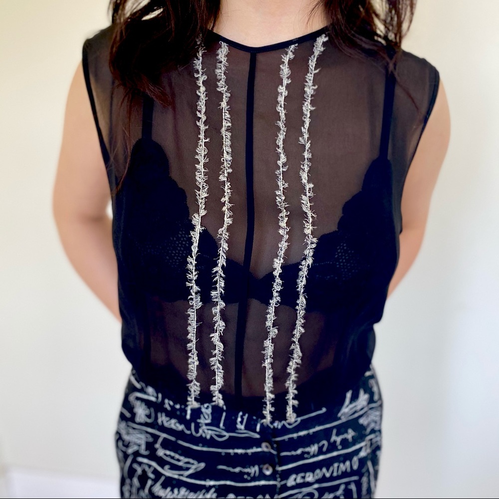 Alberta Ferretti for Philosophy. Blk &wht top. M